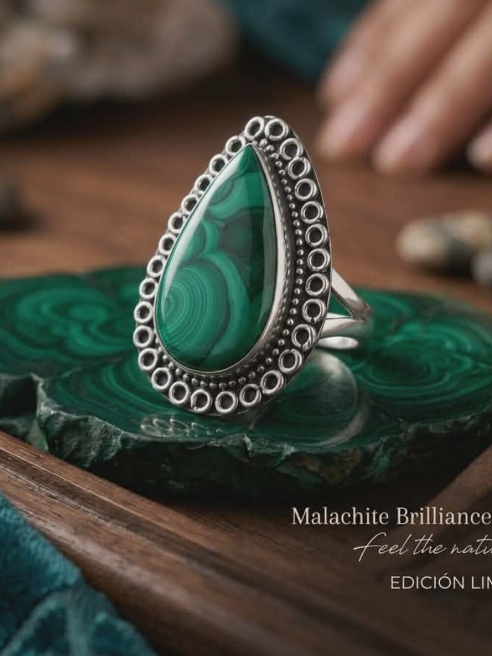 Ring Malachite  inspired by the beauty of nature